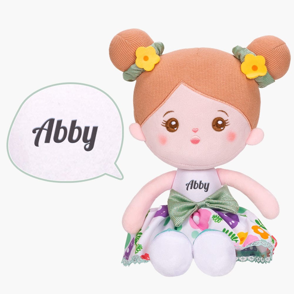 OUOZZZ Personalized Sweet Girl Plush Doll For Kids Abby Green