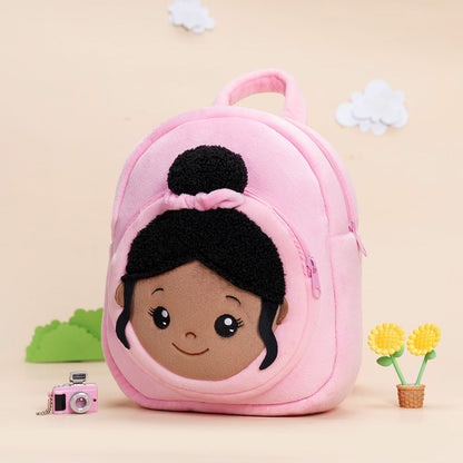 Personalized Deep Skin Tone Pink Nevaeh Backpack