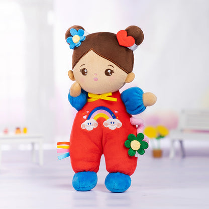 Personalized Brown Skin Tone Mini Plush Baby Girl Doll