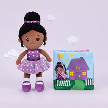 Load image into Gallery viewer, OUOZZZ Personalized Purple Deep Skin Tone Plush Nevaeh Doll