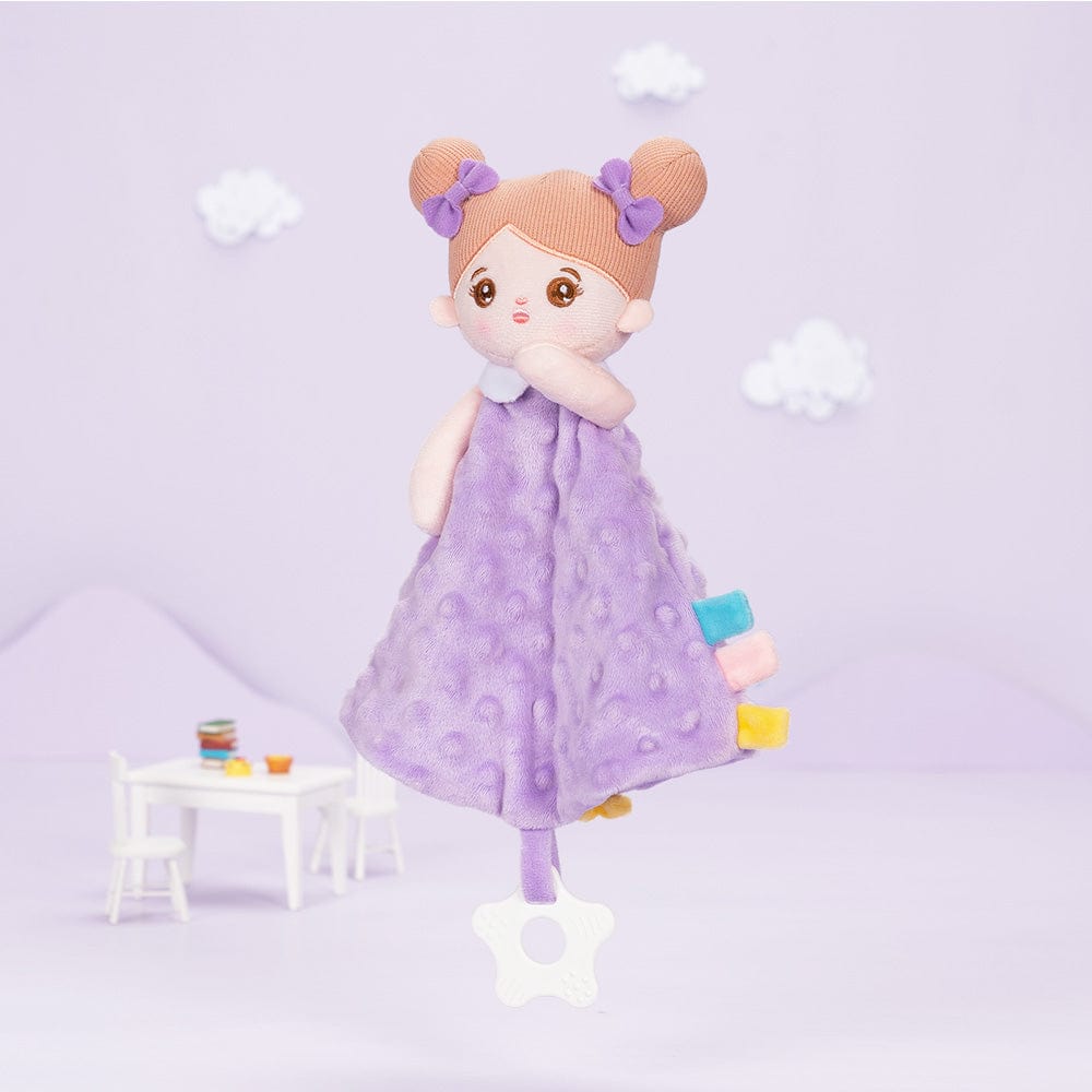 Personalizedoll Purple Baby Soft Plush Towel Toy with Teether