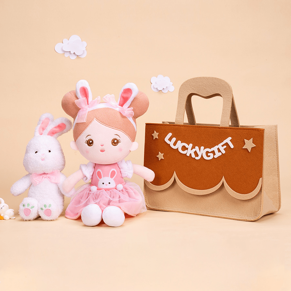 OUOZZZ Easter Sale - Personalized Rabbit Girl Plush Doll Bunny Doll + 🐰Rabbit + Gift Bag