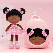 Load image into Gallery viewer, Personalized Pink Deep Skin Tone Plush Dora Doll + Backpack