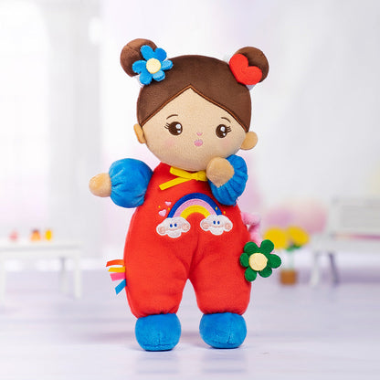 Personalized Brown Skin Tone Mini Plush Baby Girl Doll