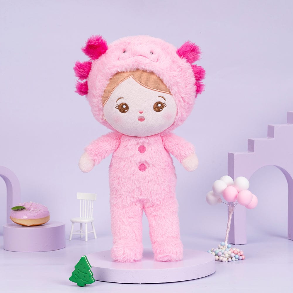 OUOZZZ Personalized Pink Newt Plush Baby Doll