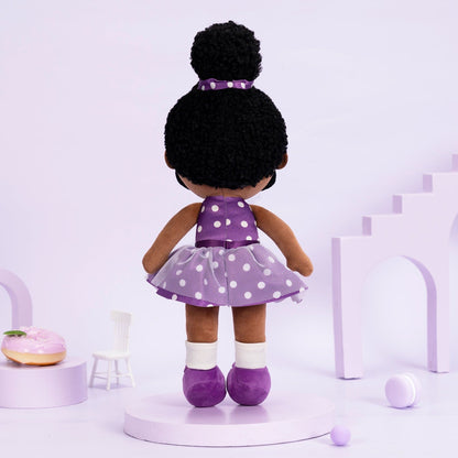 lovinglydoll Personalized Deep Skin Tone Plush Doll Purple Nevaeh