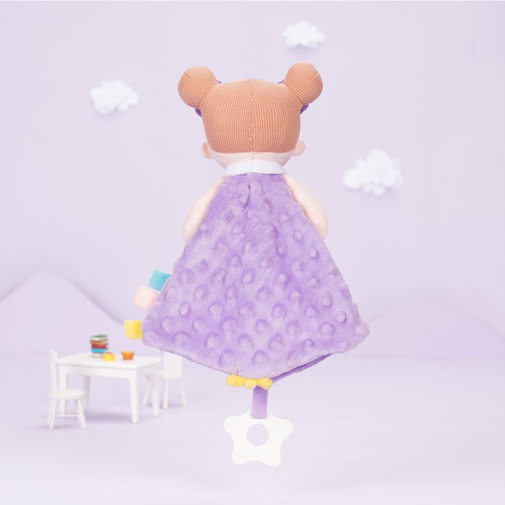 Personalizedoll Purple Baby Soft Plush Towel Toy with Teether