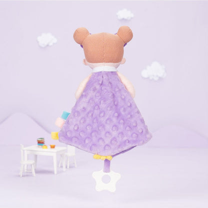 Personalizedoll Purple Baby Soft Plush Towel Toy with Teether