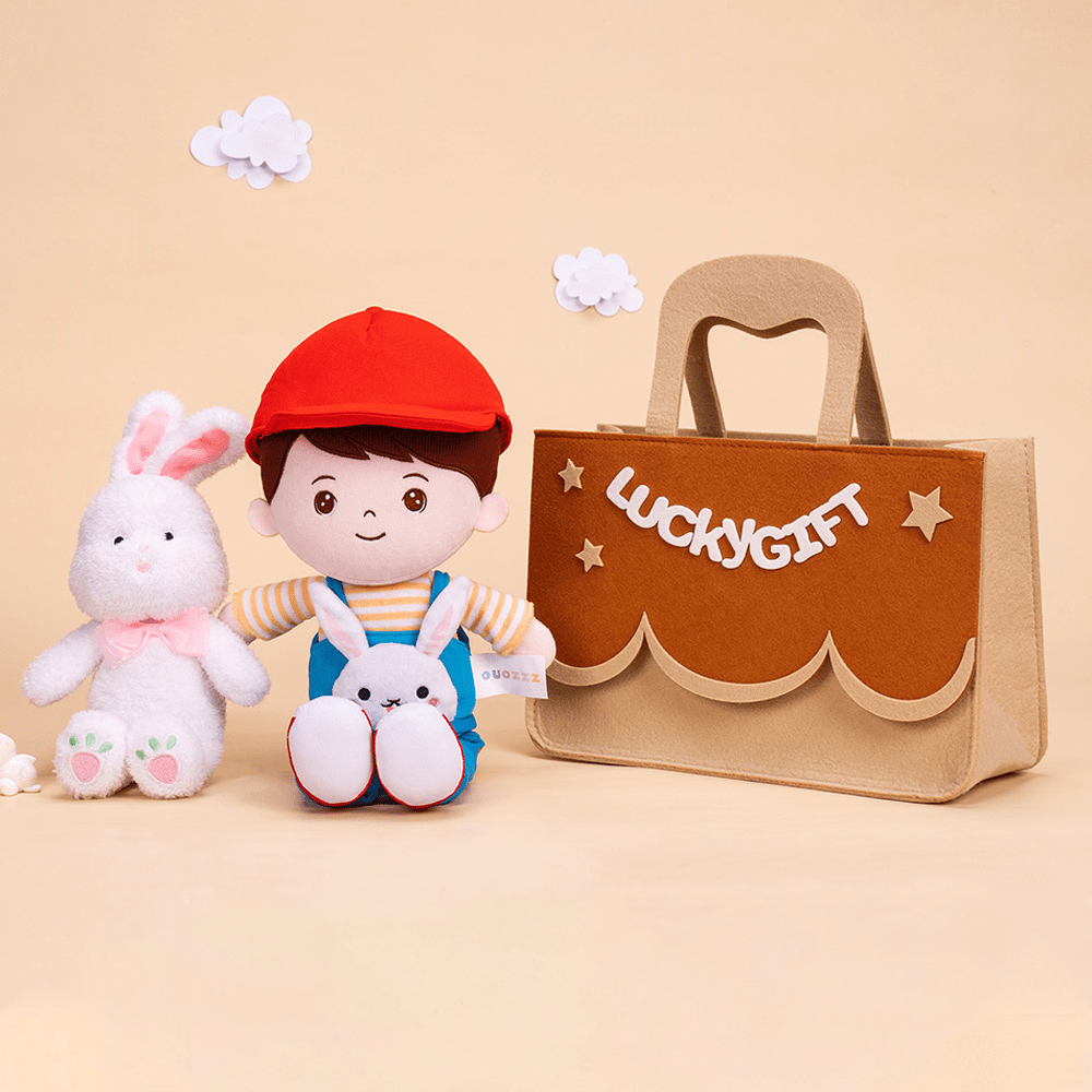 OUOZZZ Easter Sale - Personalized Rabbit Girl Plush Doll Boy Doll + 🐰Rabbit + Gift Bag