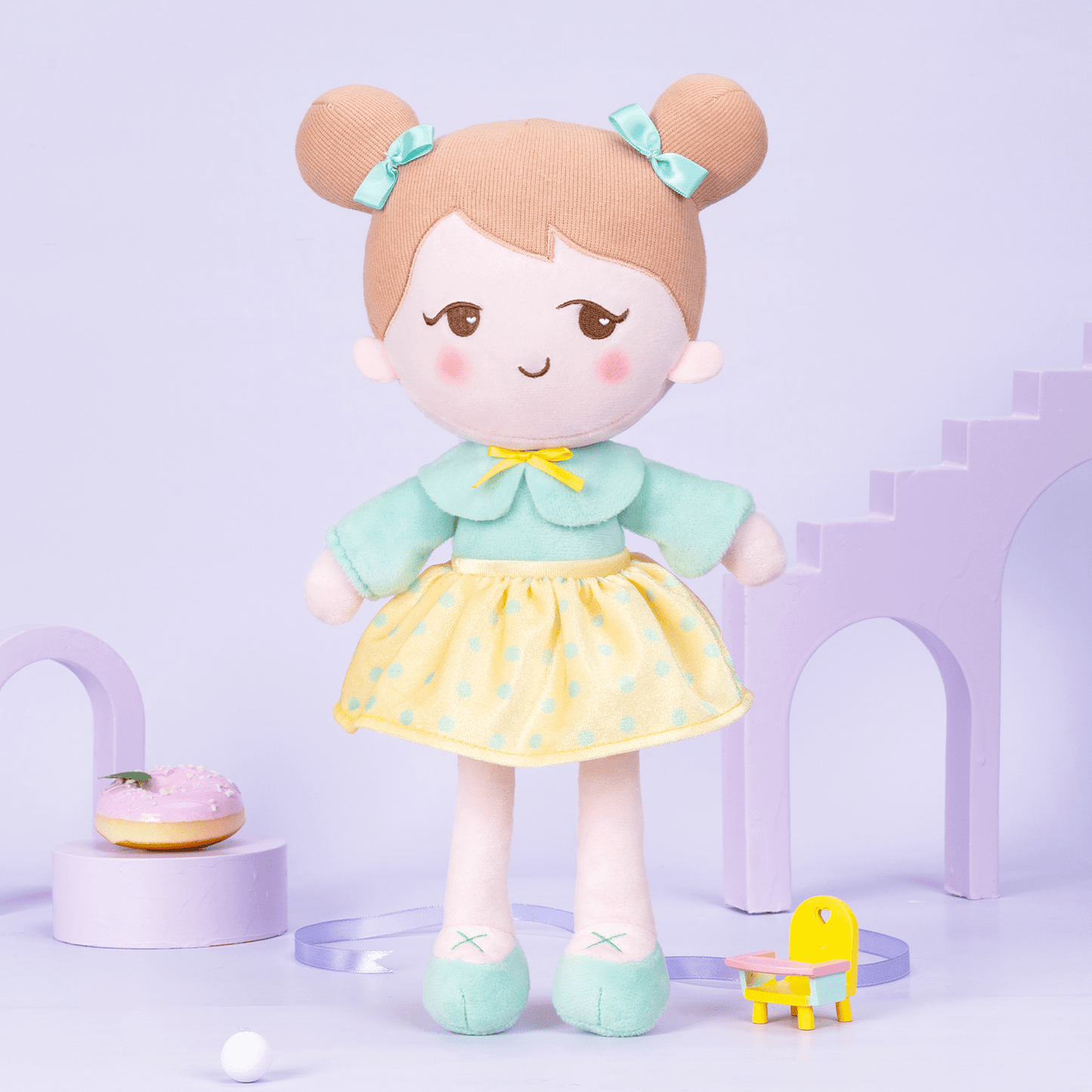 OUOZZZ Personalized Playful Light Green Doll