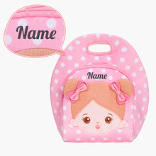 Load image into Gallery viewer, Personalized Pink Large Lunch Bag + Plush Doll