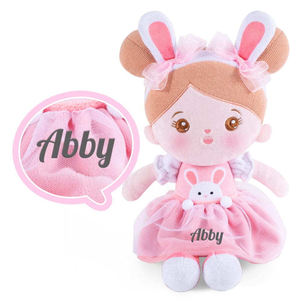 OUOZZZ Personalized Plush Baby Backpack And Optional Doll Abby - Bunny / Only Doll