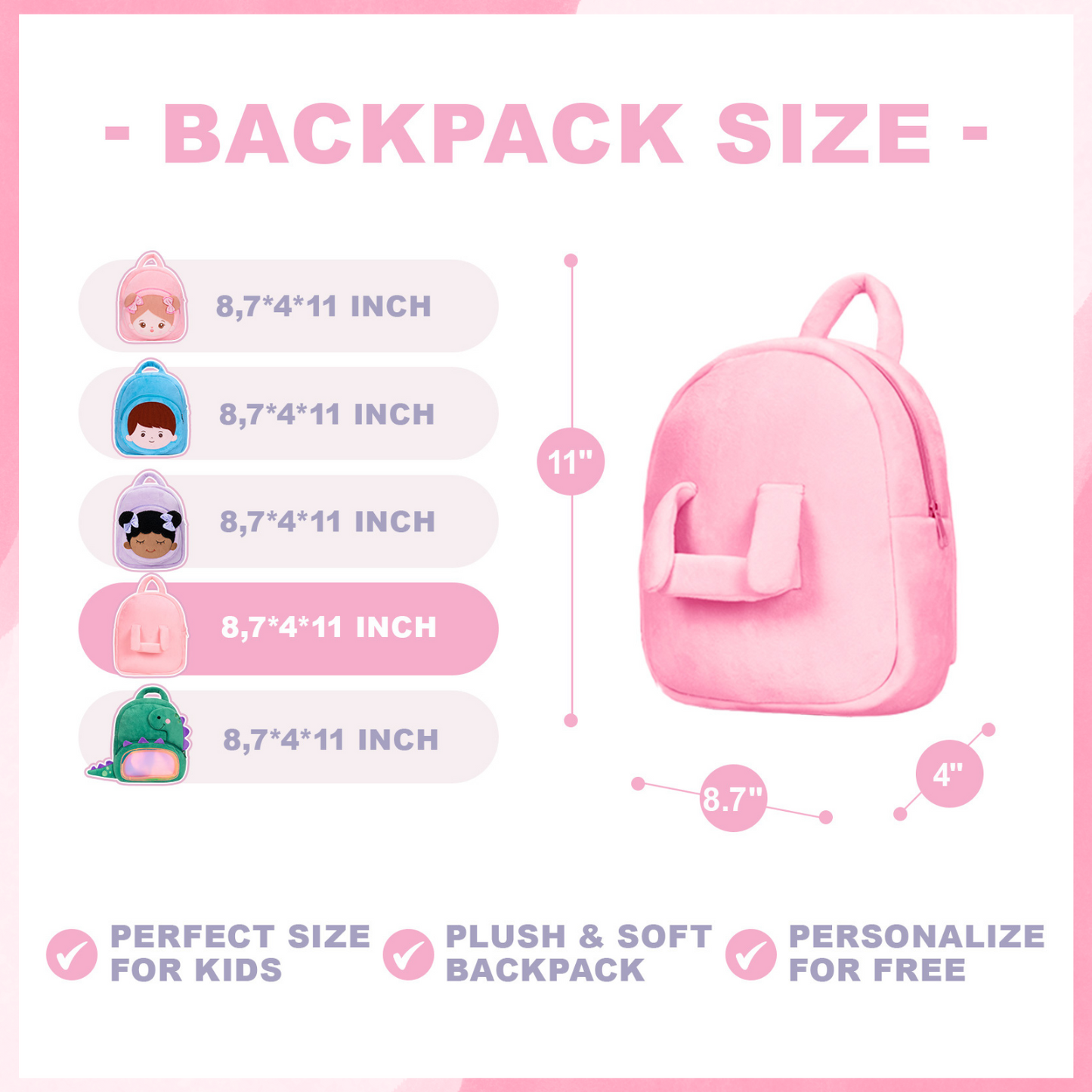 Personalized 10-inch Plush Doll + Backpack