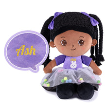 Load image into Gallery viewer, OUOZZZ Personalized Deep Skin Tone Plush Doll A - Purple