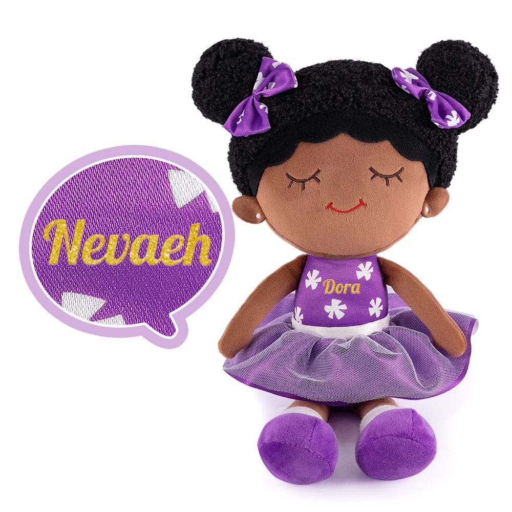 OUOZZZ Personalized Deep Skin Tone Purple Doll Purple