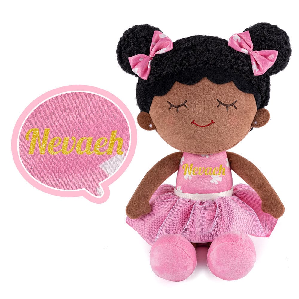 OUOZZZ Personalized Deep Skin Tone Plush Doll D - Pink