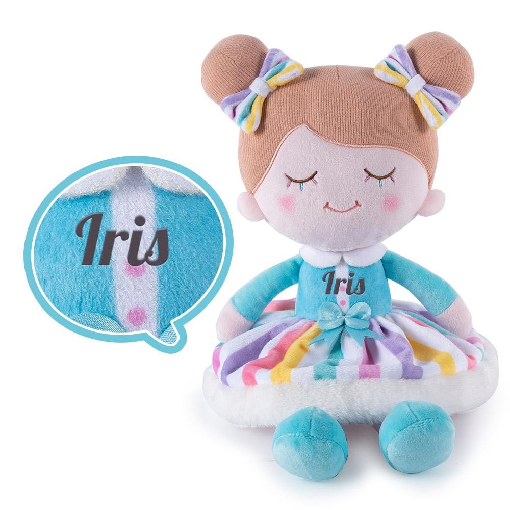 OUOZZZ Personalized Plush Baby Backpack And Optional Doll Iris - Rainbow / Only Doll