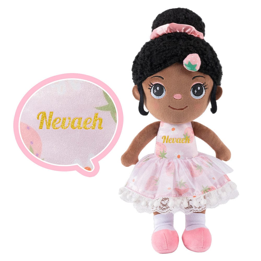 OUOZZZ Personalized Deep Skin Tone Plush Doll N - Strawberry