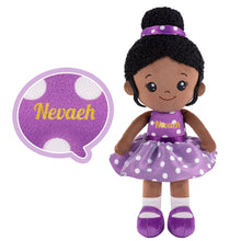 Load image into Gallery viewer, OUOZZZ Personalized Deep Skin Tone Plush Doll N - Purple