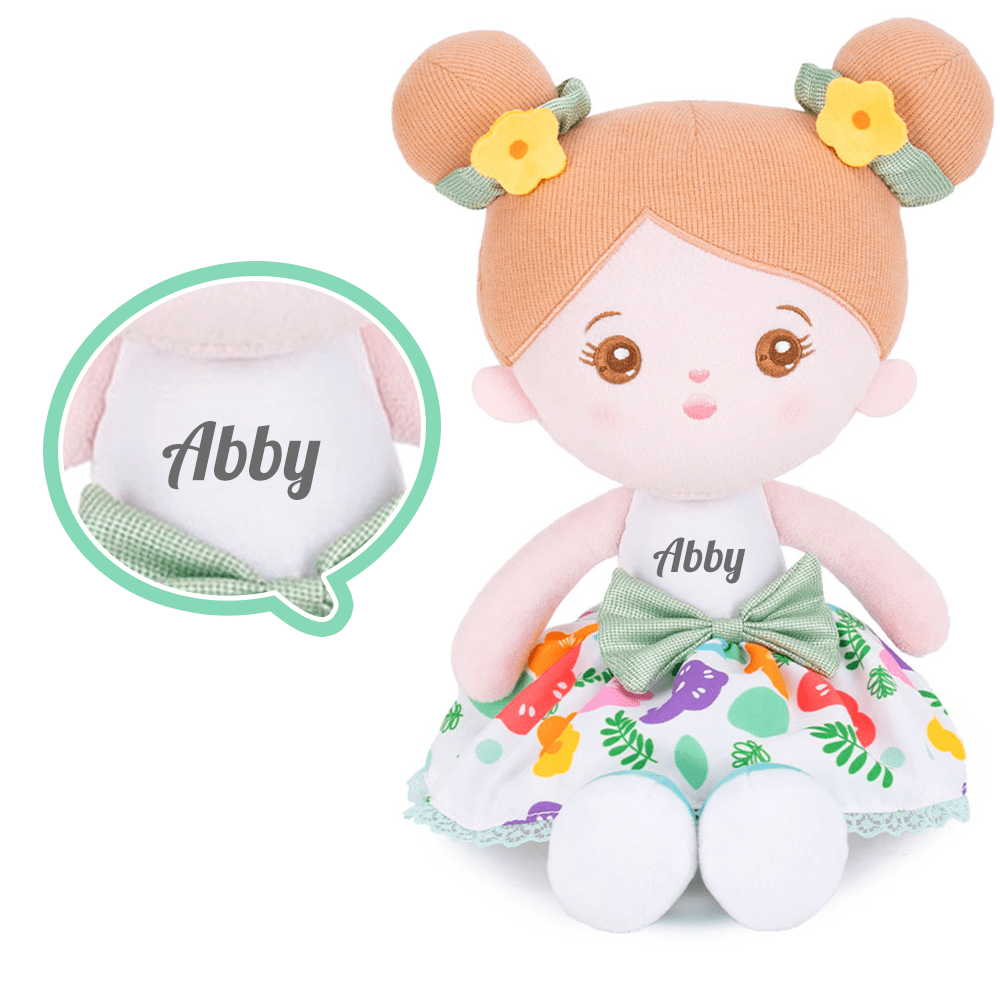 OUOZZZ Featured Gift - Personalized Doll + Backpack Bundle Green Floral🌿 / Only Doll