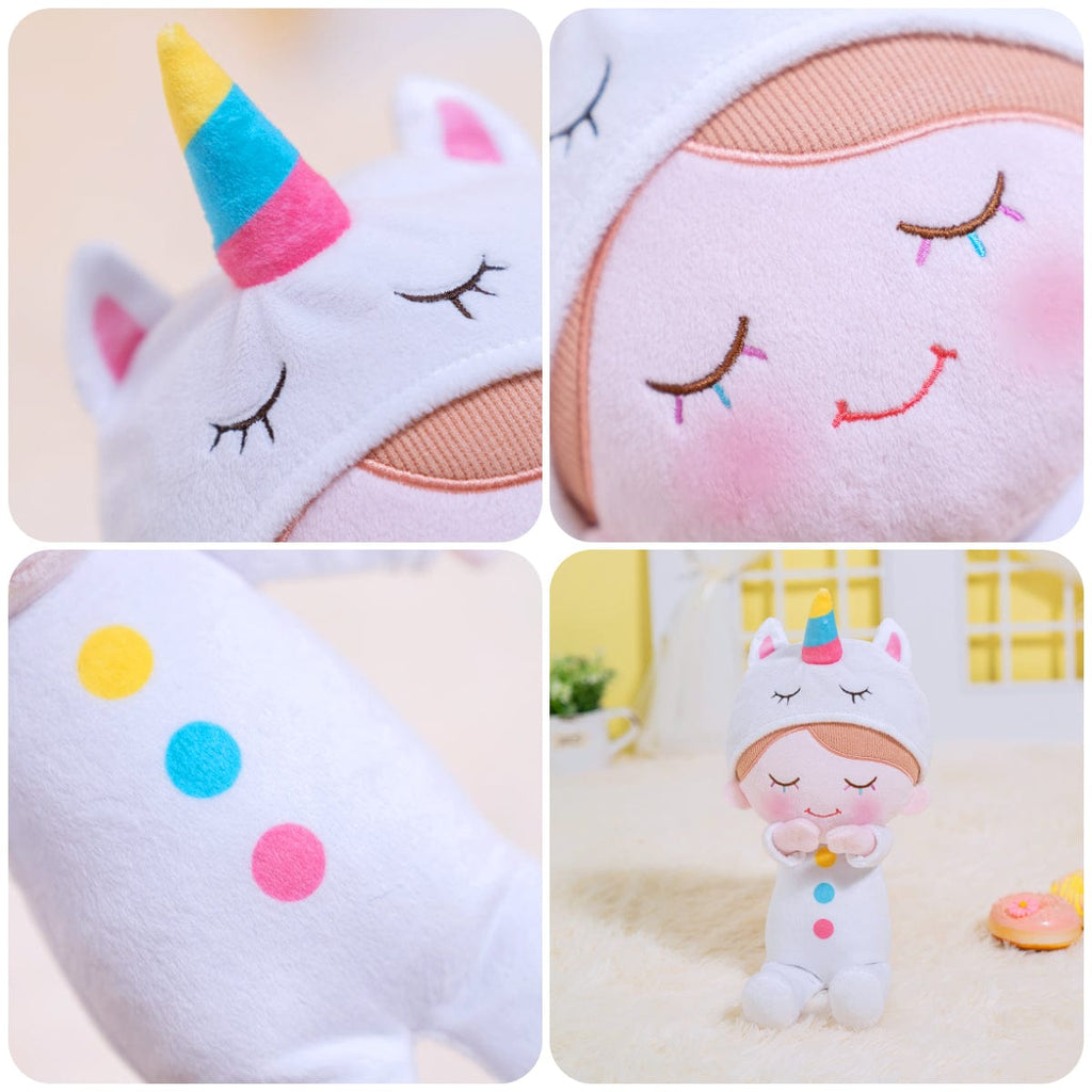 OUOZZZ Personalized White Unicorn Pajamas Baby Pajamas Plush Boy Doll