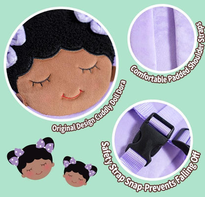OUOZZZ Personalized Deep Skin Tone Purple Backpack 的副本 Purple Backpack