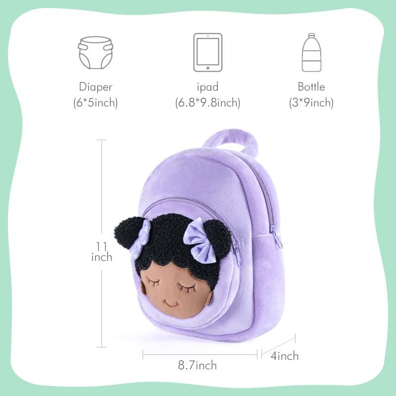 OUOZZZ Personalized Deep Skin Tone Purple Backpack Purple Backpack