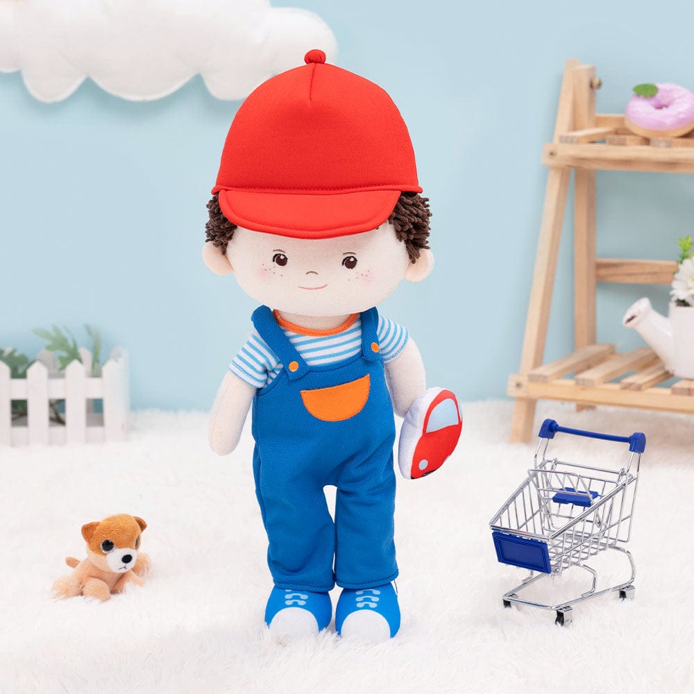 OUOZZZ Personalized Boy Doll - 8 Styles Curly Hair & Freckle Face Boy