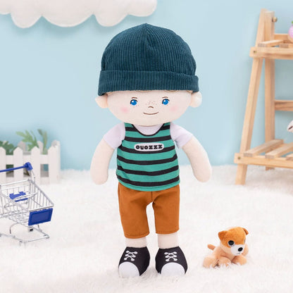 OUOZZZ Personalized Boy Doll - 8 Styles Blue Eyes & Freckle Face Boy