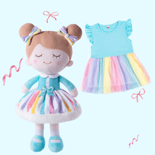 Load image into Gallery viewer, OUOZZZ Personalized Iris Rainbow Doll with Blue Baby Rainbow Dress Doll + Dress / 90