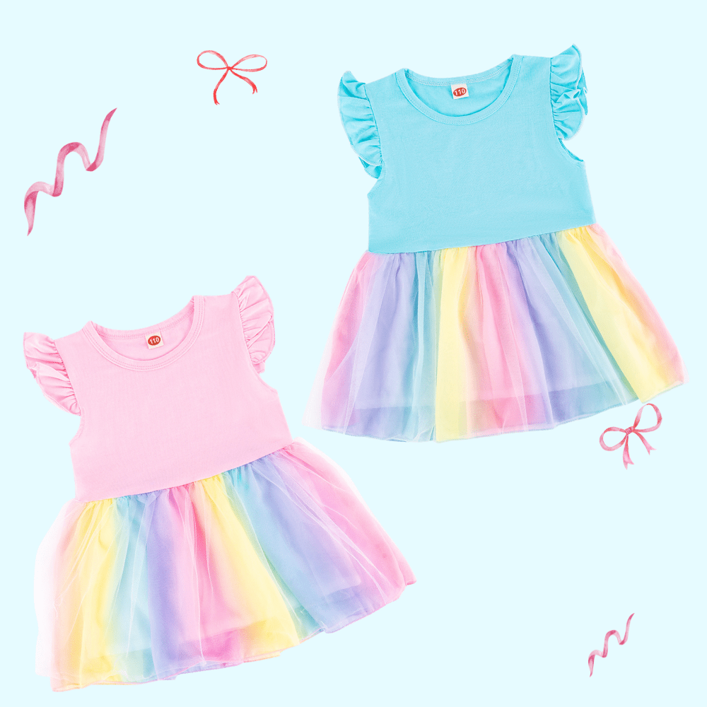 OUOZZZ Rainbow Baby Dress