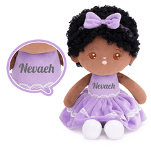 Load image into Gallery viewer, OUOZZZ Personalized Deep Skin Tone Plush Doll N - Light Purple